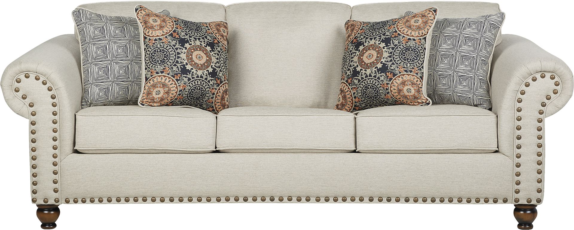 Court Street Beige 2 Pc Living Room with Sleeper Sofa - Image 2