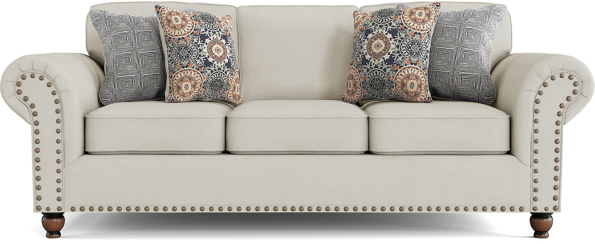 Court Street 7 Pc Beige Fabric Living Room Set With Sofa, Loveseat, 3 ...