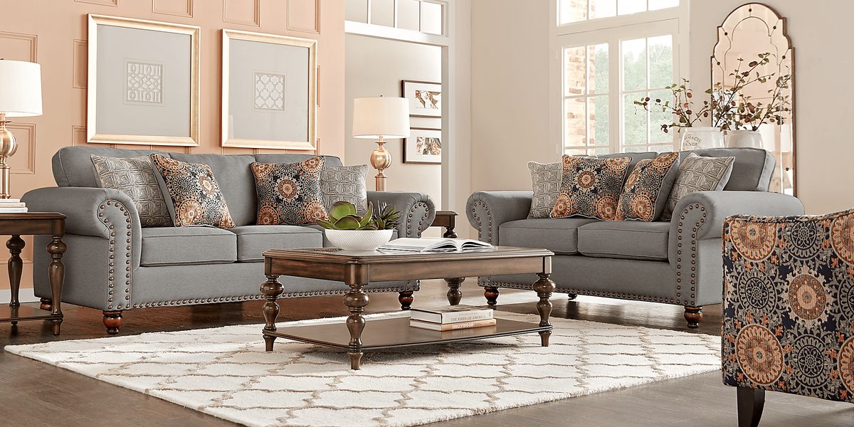 Court Street 8 Pc Gray Fabric Living Room Set Rooms To Go