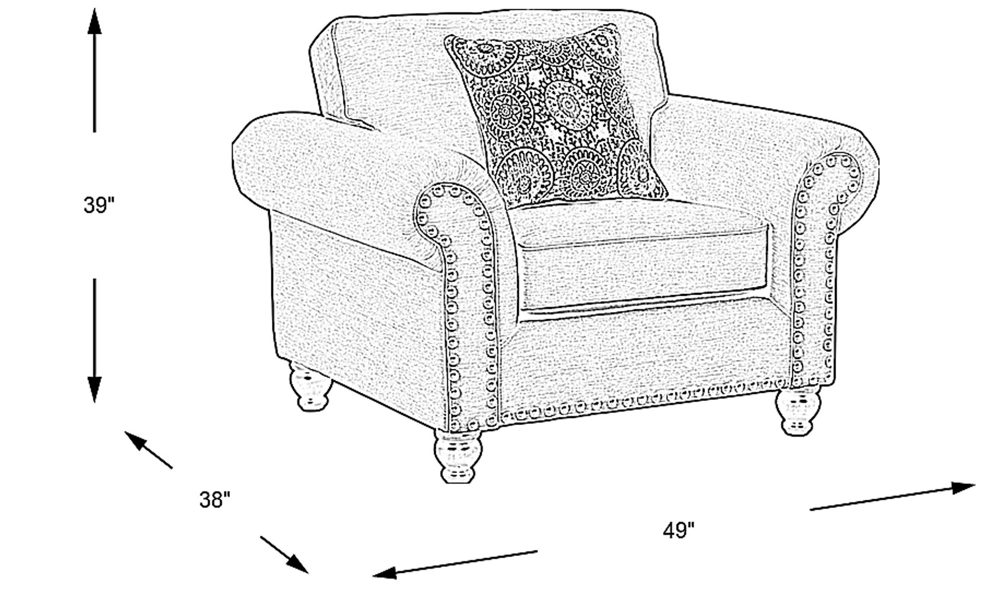 Dimension Image. Please refer to the Dimension Tab on this page for dimension details.