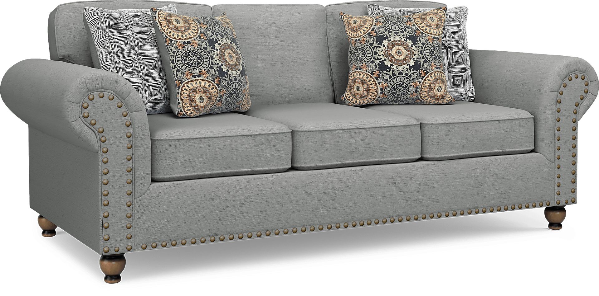 Court Street Gray 2 Pc Living Room with Gel Foam Sleeper Sofa - Image 4