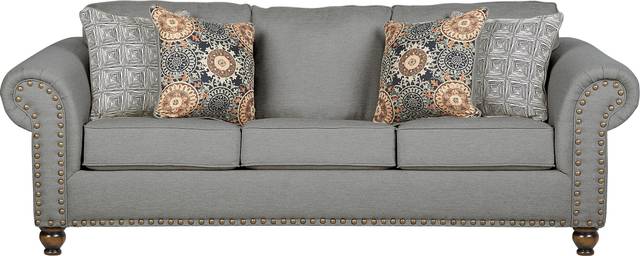 Court Street Gray 2 Pc Living Room with Gel Foam Sleeper Sofa - Thumbnail - Image 2
