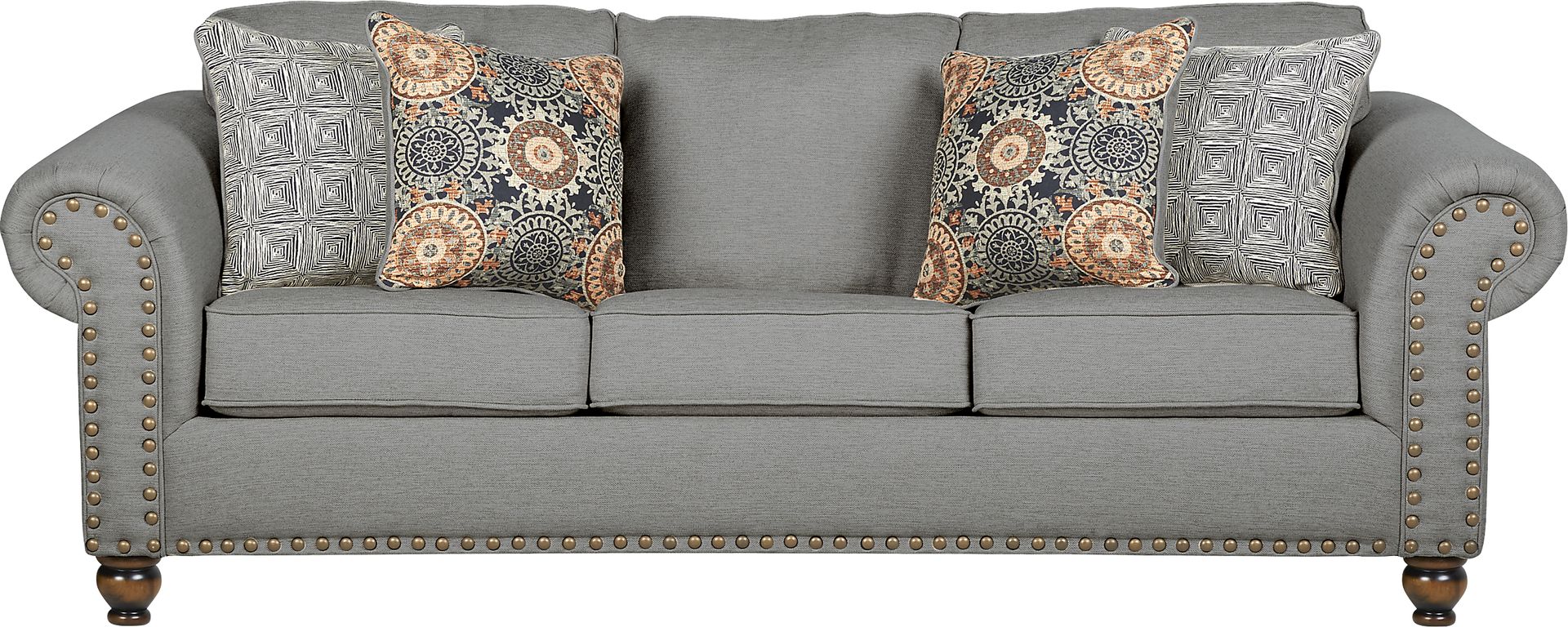 Court Street Gray 2 Pc Living Room with Gel Foam Sleeper Sofa - Image 2