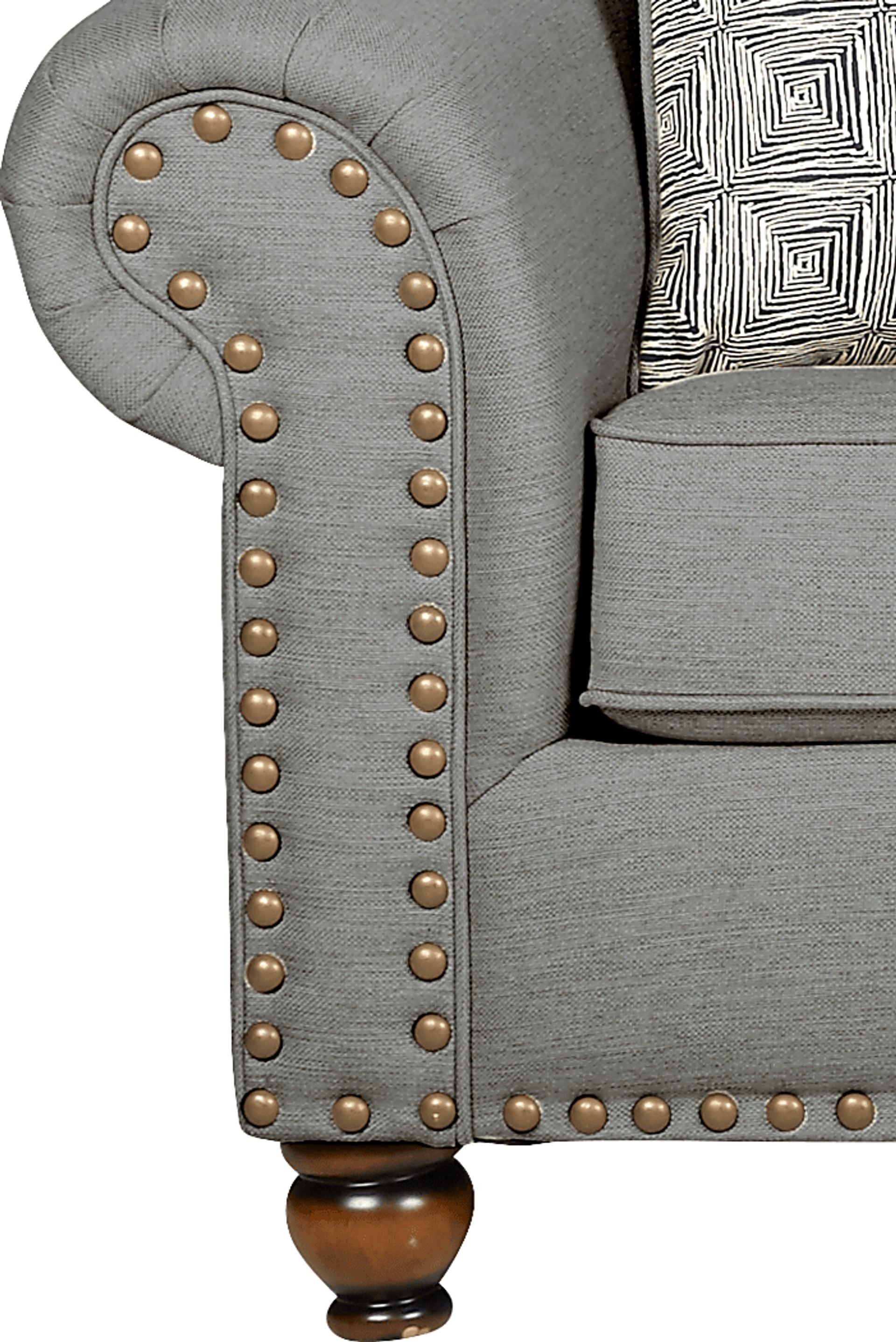 Court Street Gray 2 Pc Living Room with Gel Foam Sleeper Sofa - Image 3