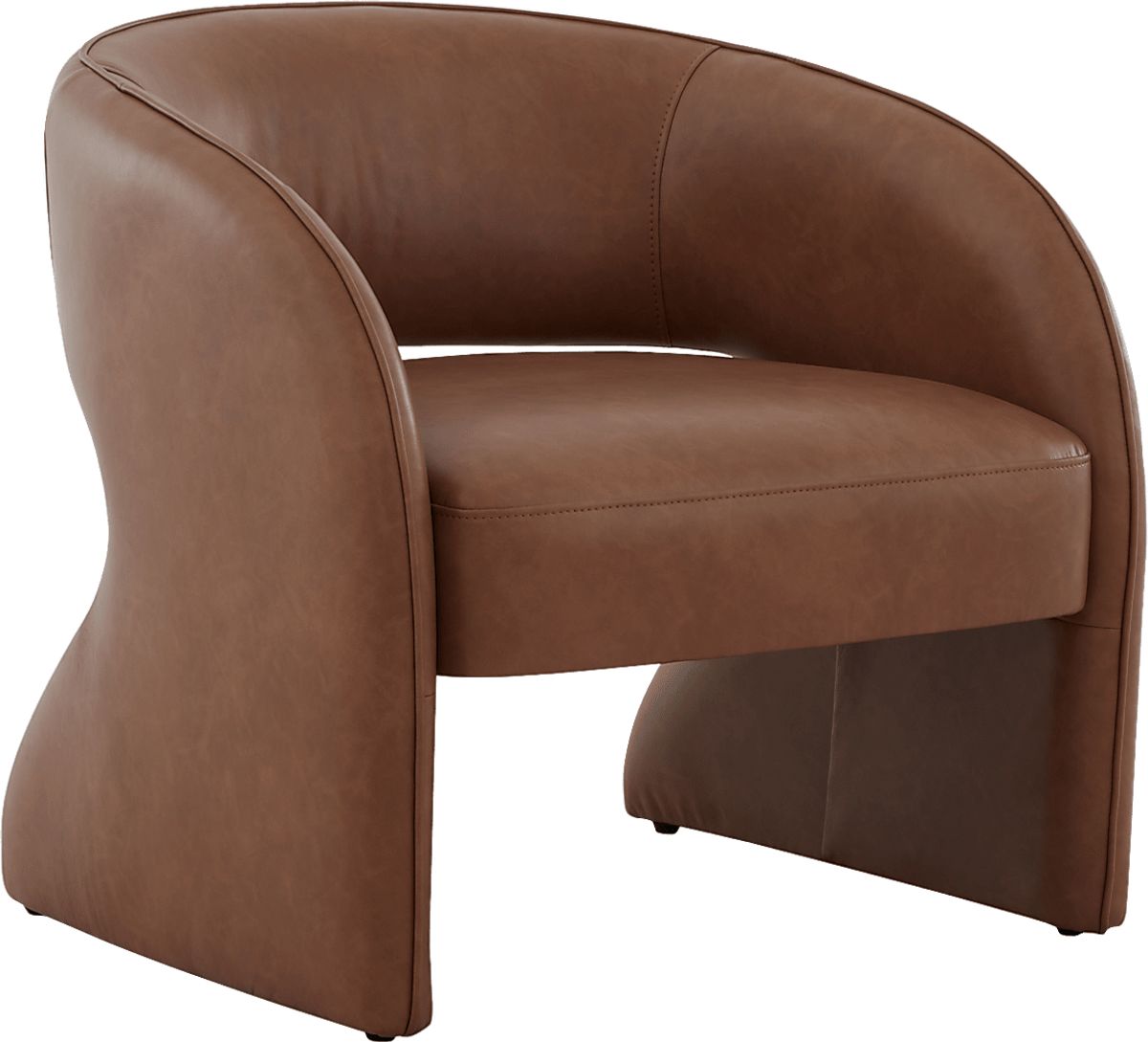 Covella Camel Brown Polyester,Polyurethane Fabric Accent Chair | Rooms ...