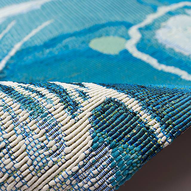 Covenley Blue 4'10 x 7'6 Indoor/Outdoor Rug - Thumbnail - Image 3