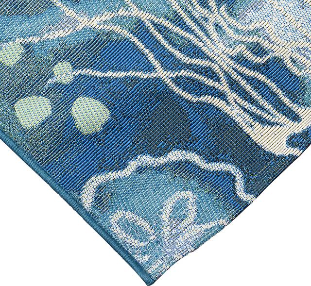 Covenley Blue 4'10 x 7'6 Indoor/Outdoor Rug - Thumbnail - Image 5