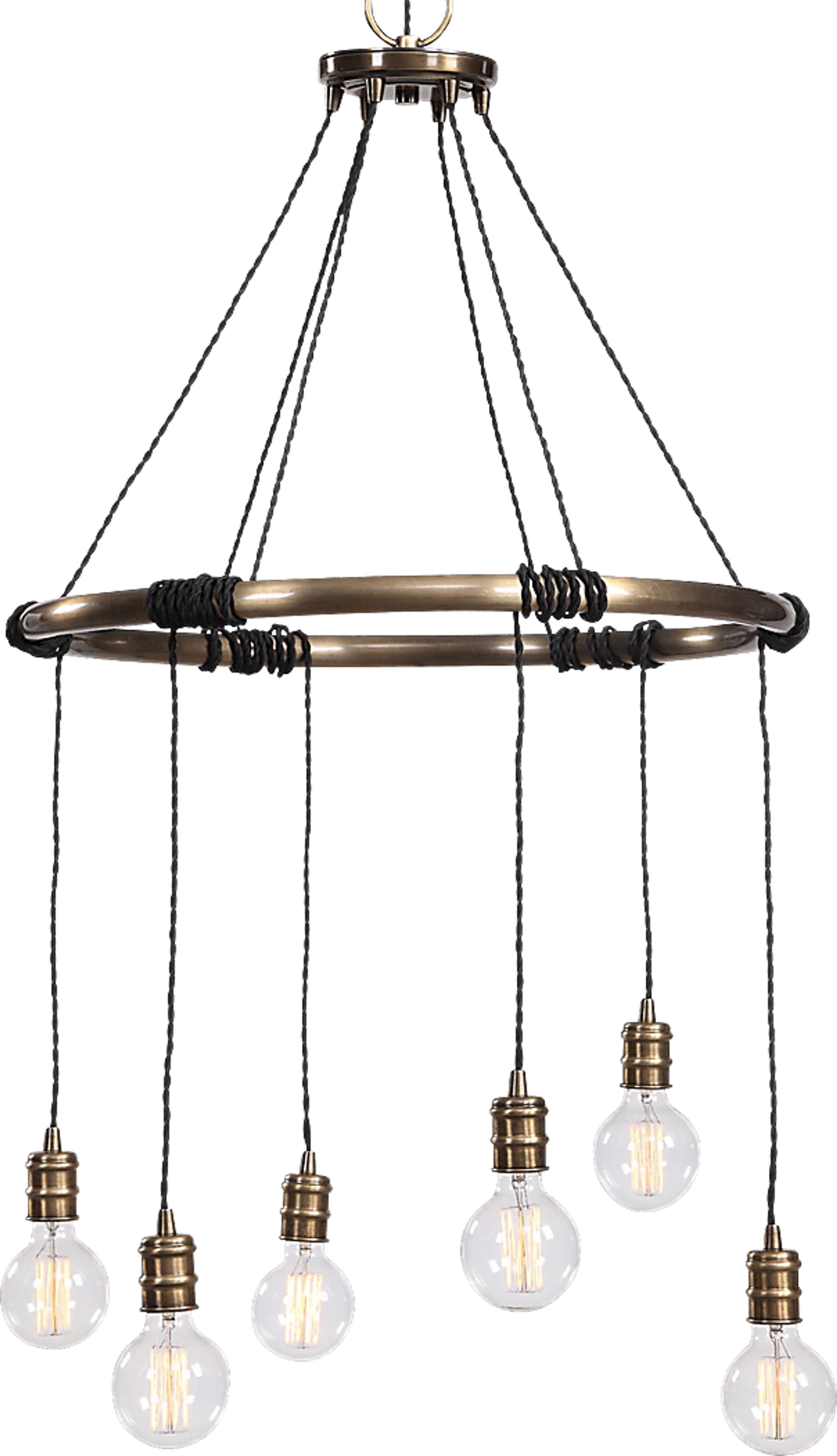 Covent Oak Brass Chandelier - Image 2