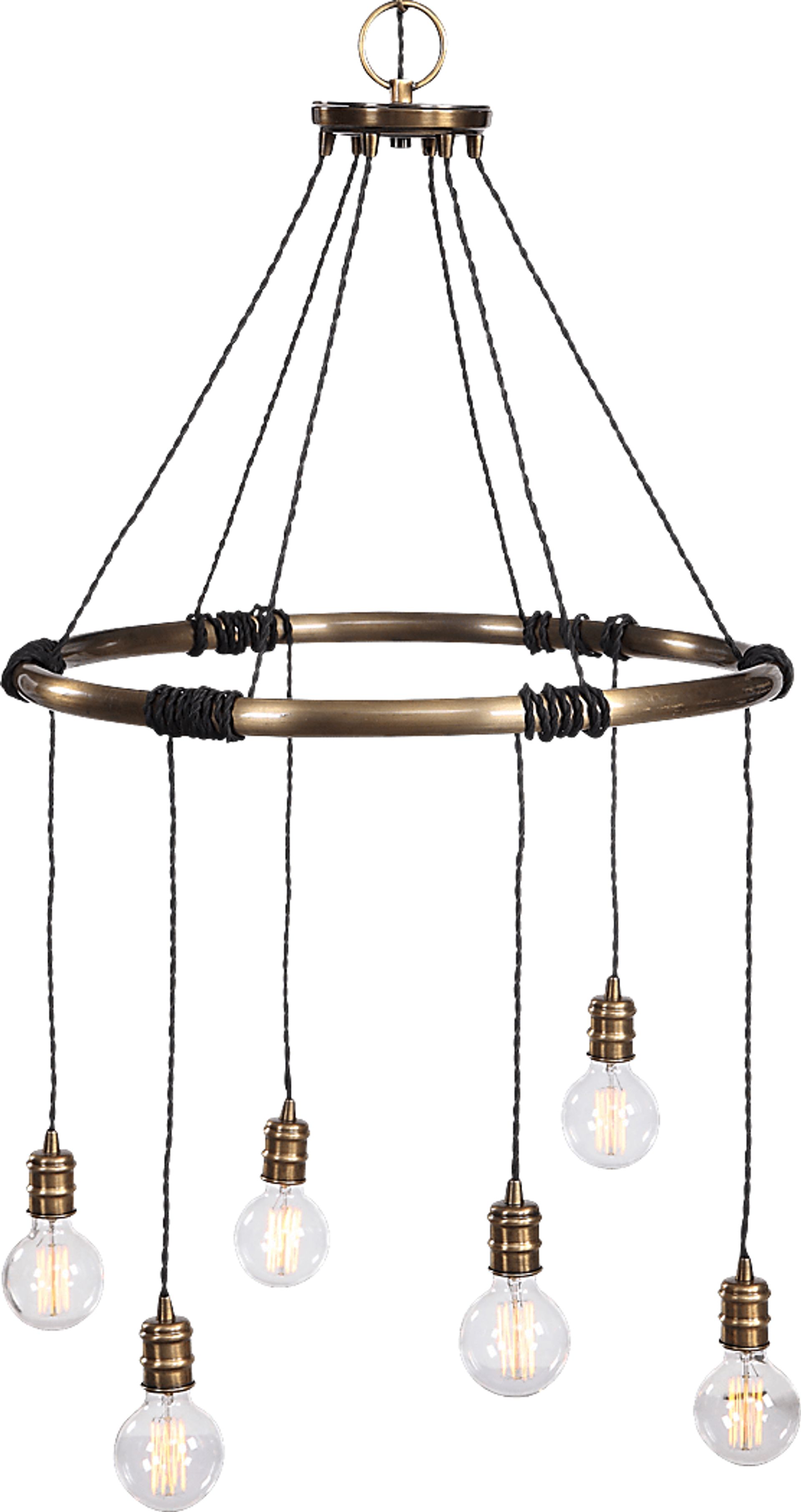 Covent Oak Brass Chandelier - Image 3