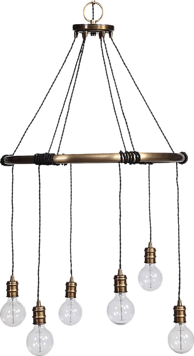 Covent Oak Brass Chandelier - Thumbnail - Image 4