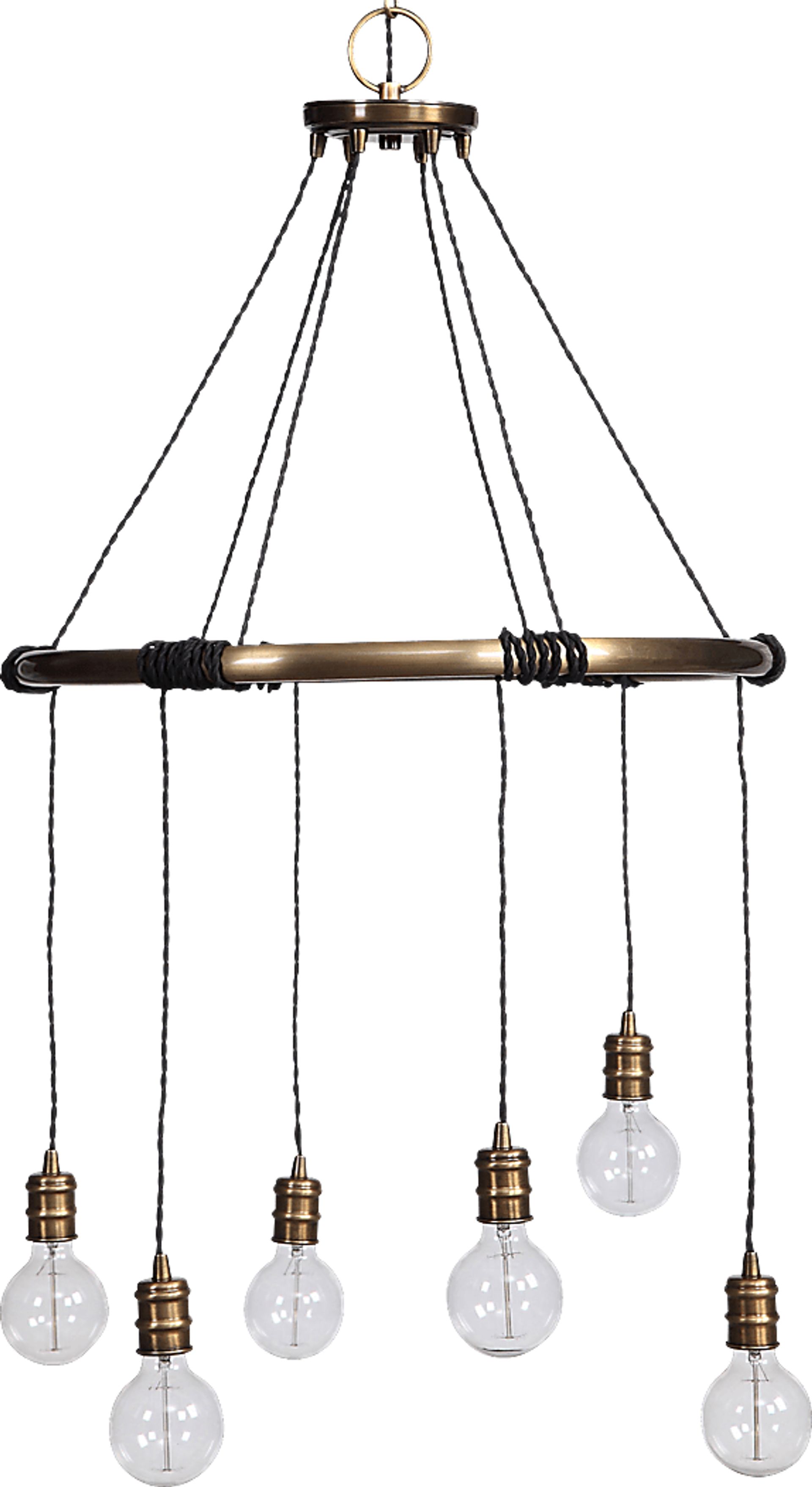 Covent Oak Brass Chandelier - Image 4