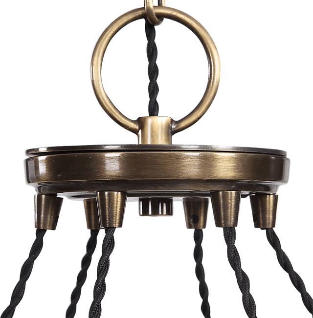 Covent Oak Brass Chandelier - Thumbnail - Image 6