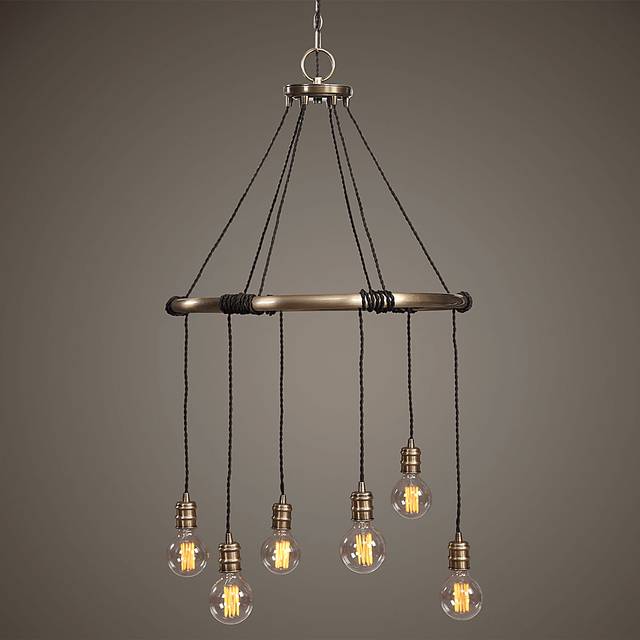 Covent Oak Brass Chandelier - Thumbnail - Image 8