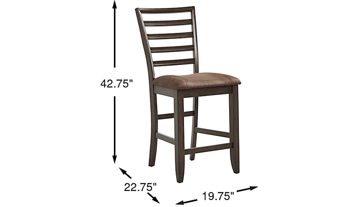 Coventry Dark Brown Counter Height Ladder Back Stool