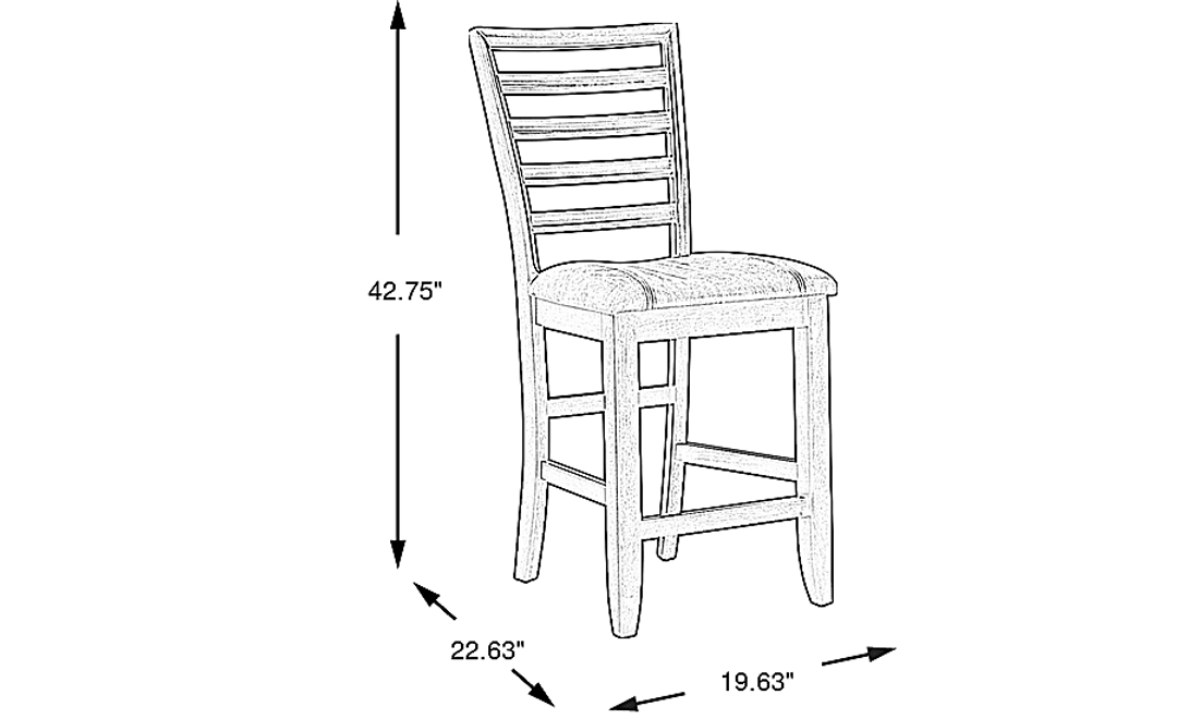 Coventry Dark Brown Counter Height Ladder Back Stool