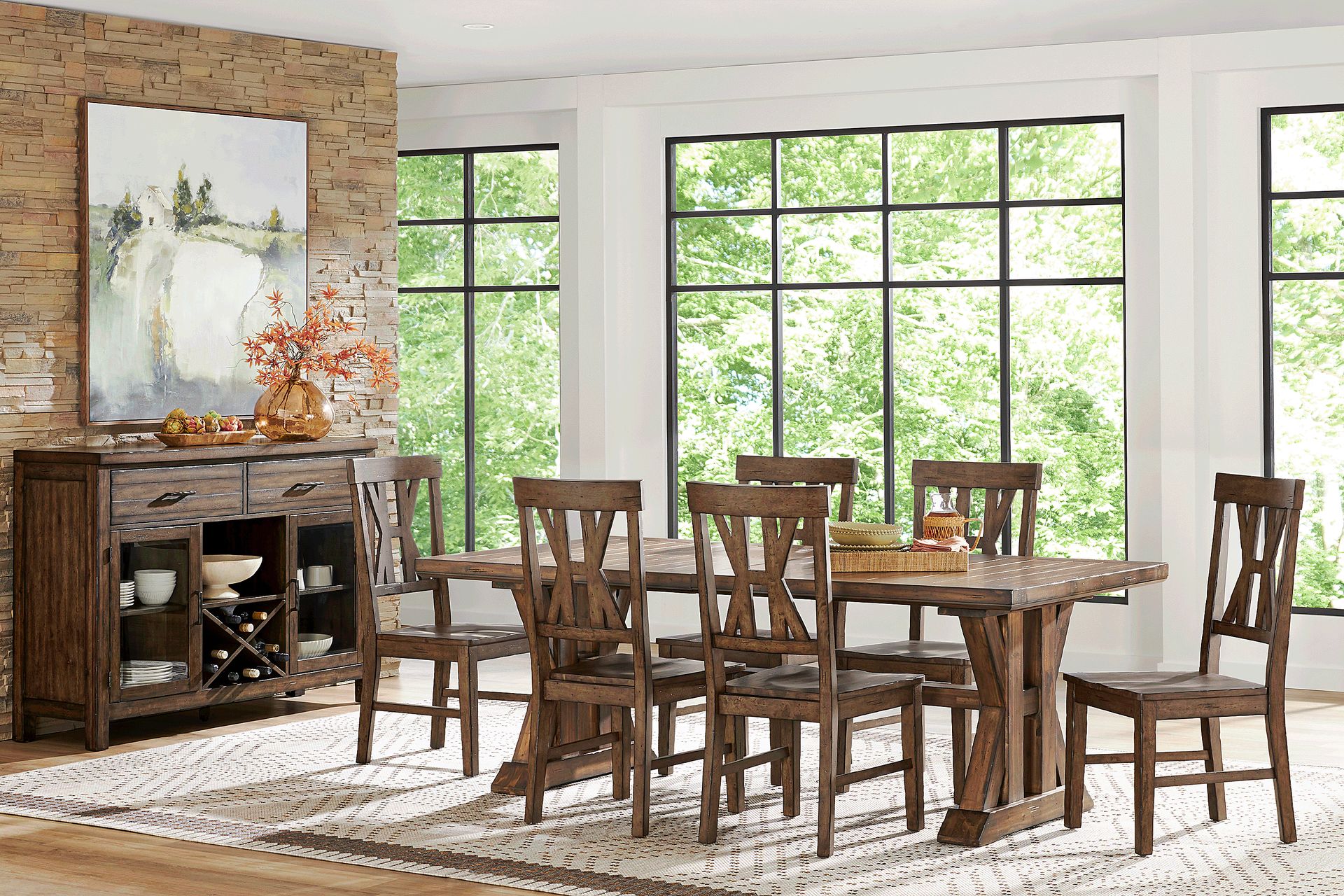 Covered Bridge Tobacco 8 Pc Dining Room - Image 1