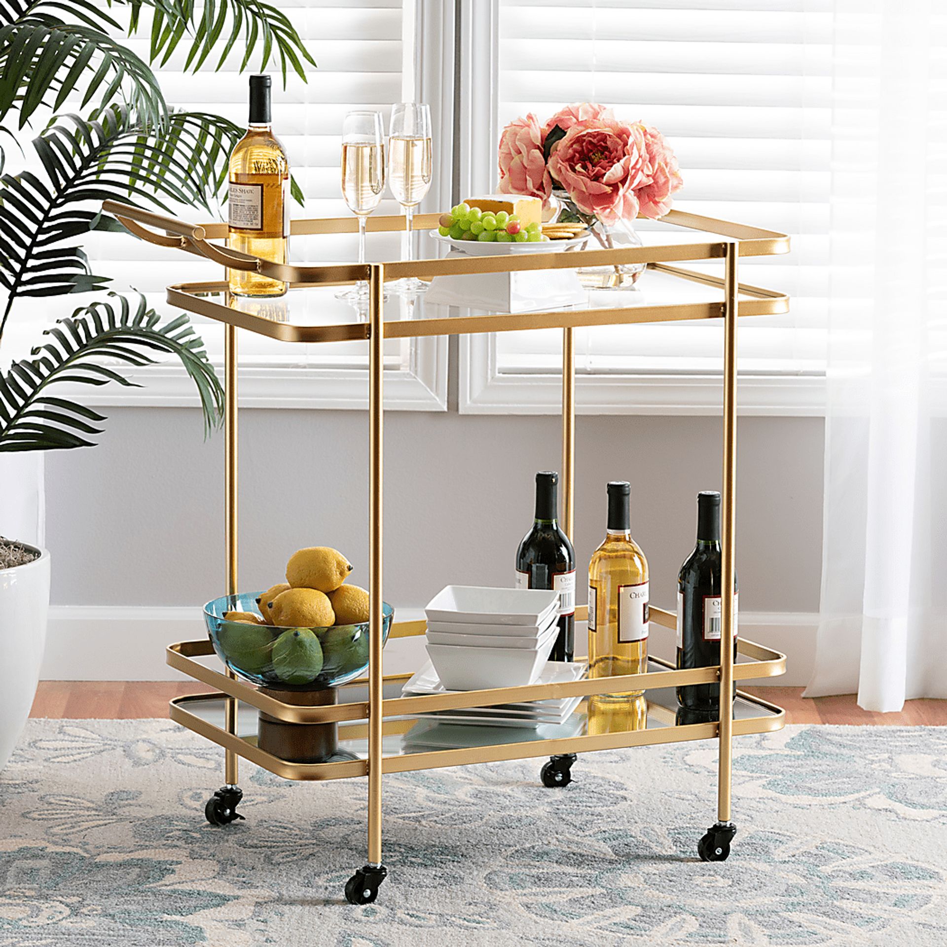 Coveview Yellow Bar Cart - Image 2