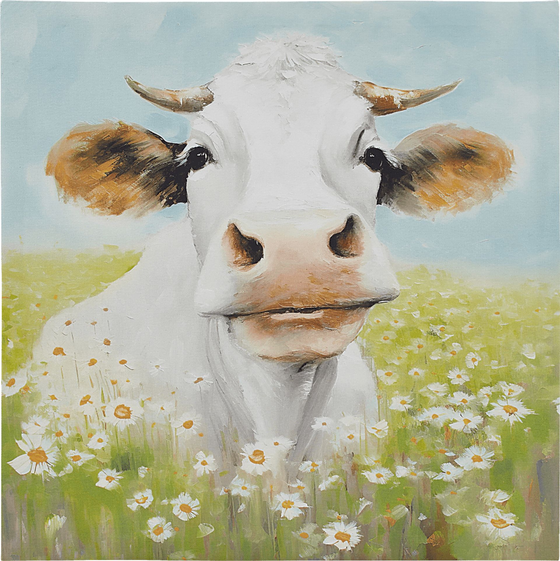 Cow In The Sunshine Green Wall Decor - Image 1