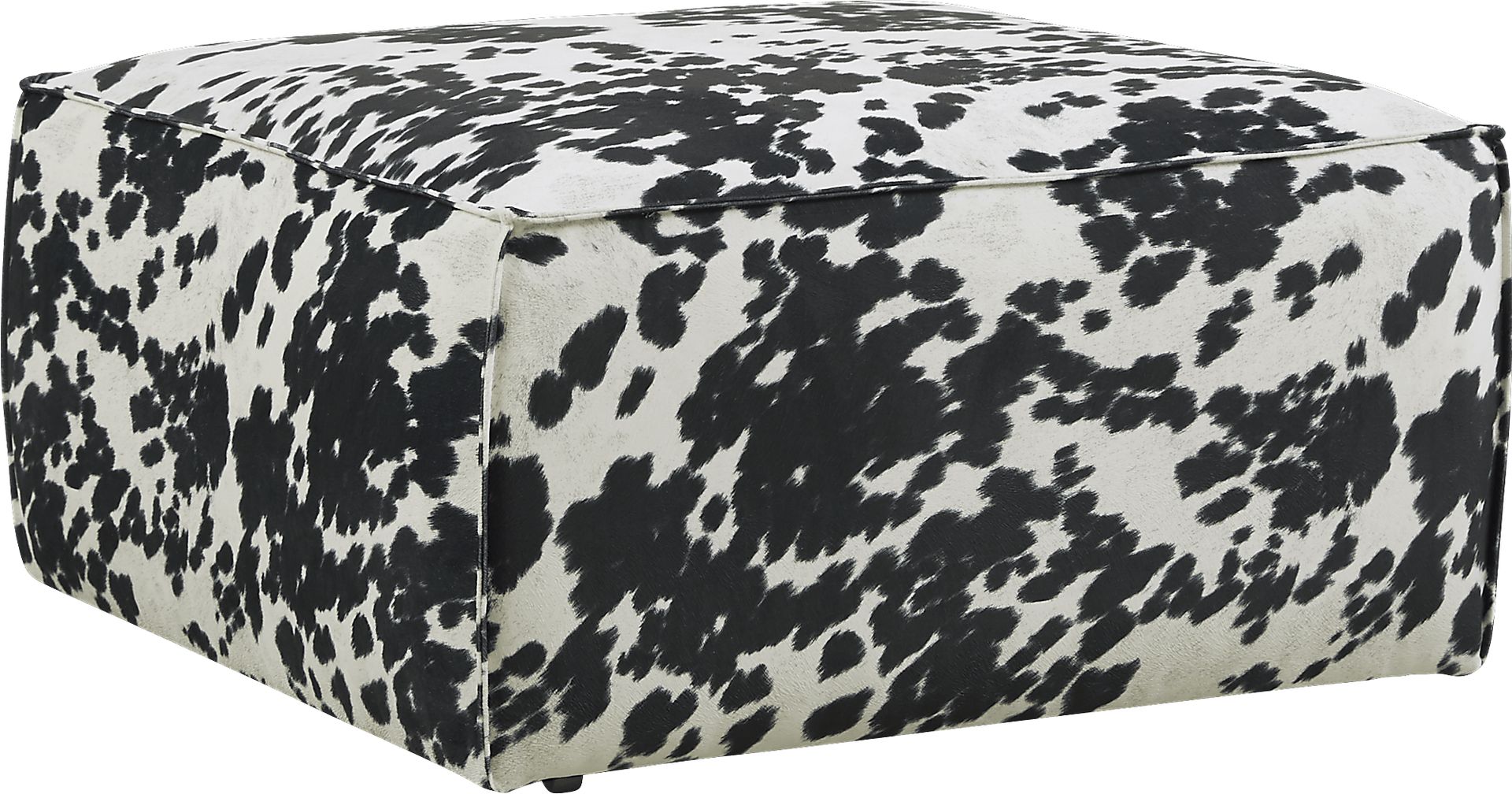 Cow Town Black Ottoman - Image 1
