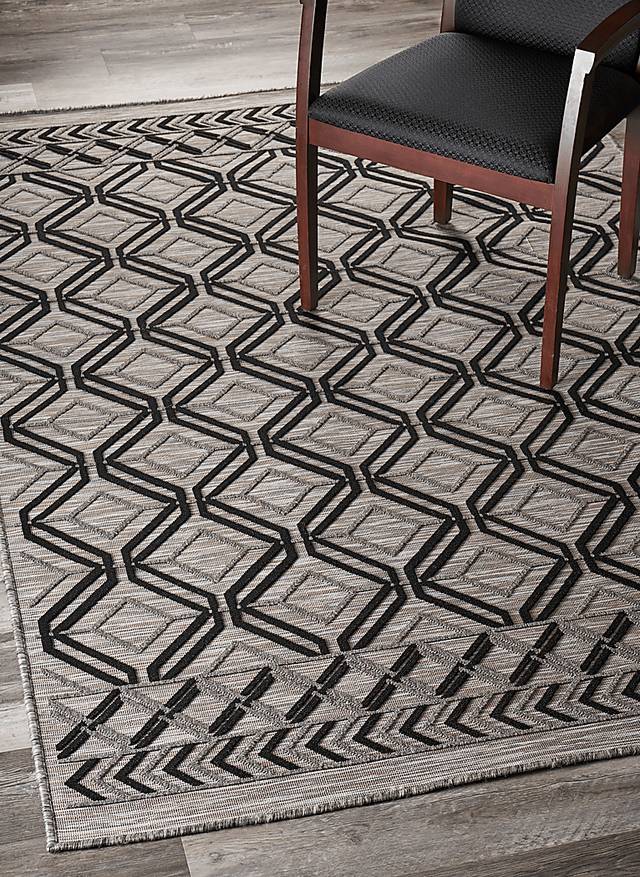 Cowanbo Black 7'9 x 9'9 Indoor/Outdoor Rug - Thumbnail - Image 3