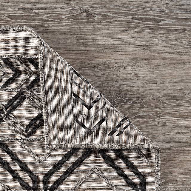 Cowanbo Black 7'9 x 9'9 Indoor/Outdoor Rug - Thumbnail - Image 5
