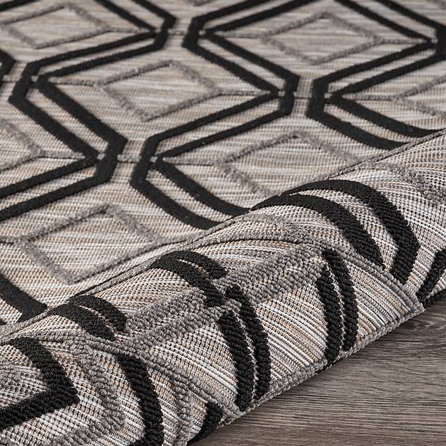 Cowanbo Black 7'9 x 9'9 Indoor/Outdoor Rug - Thumbnail - Image 6
