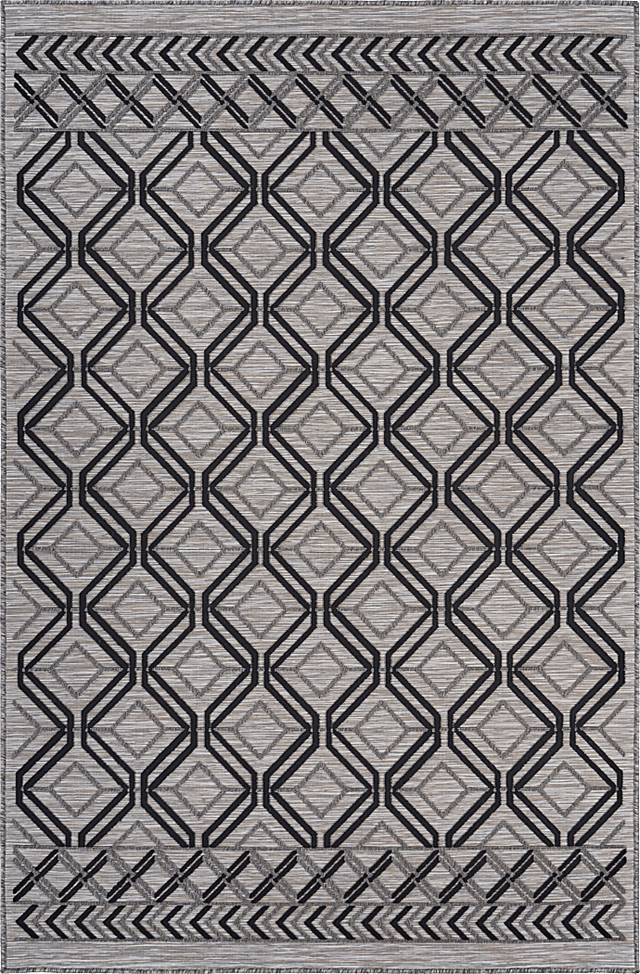 Cowanbo Black 7'9 x 9'9 Indoor/Outdoor Rug - Thumbnail - Image 1