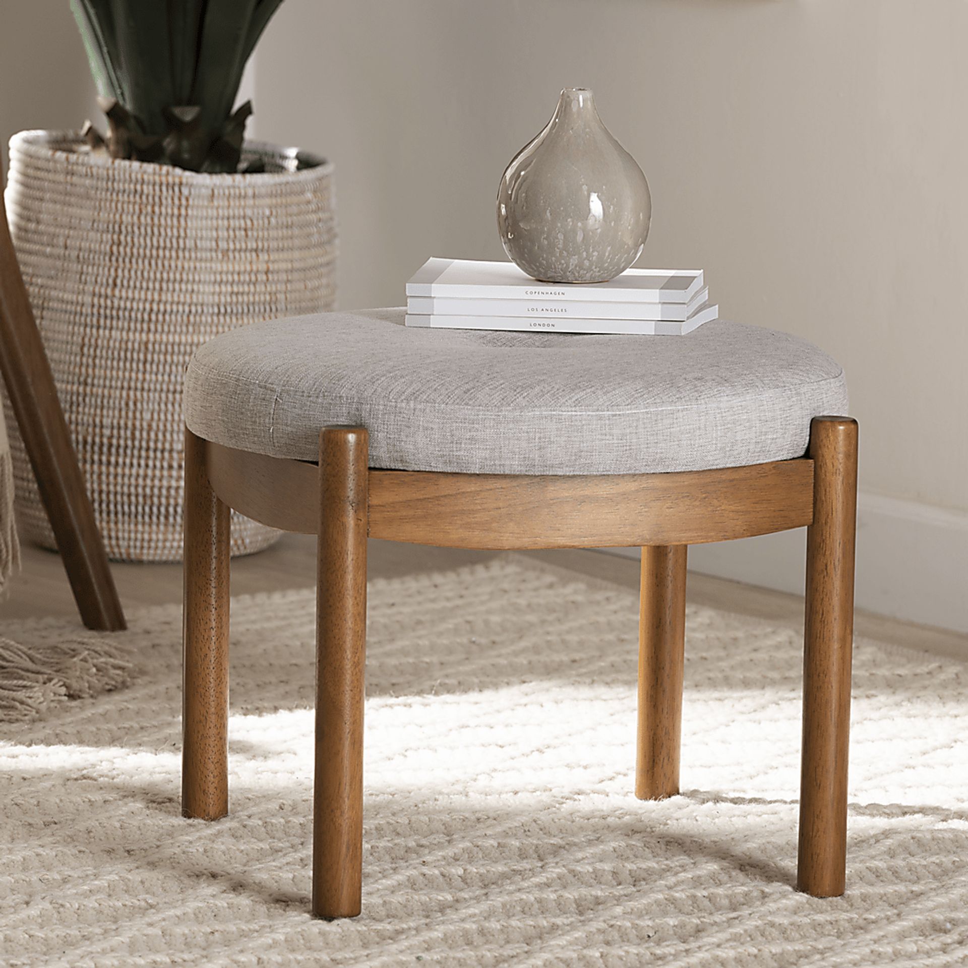 Coweeset Light Gray Ottoman - Image 2
