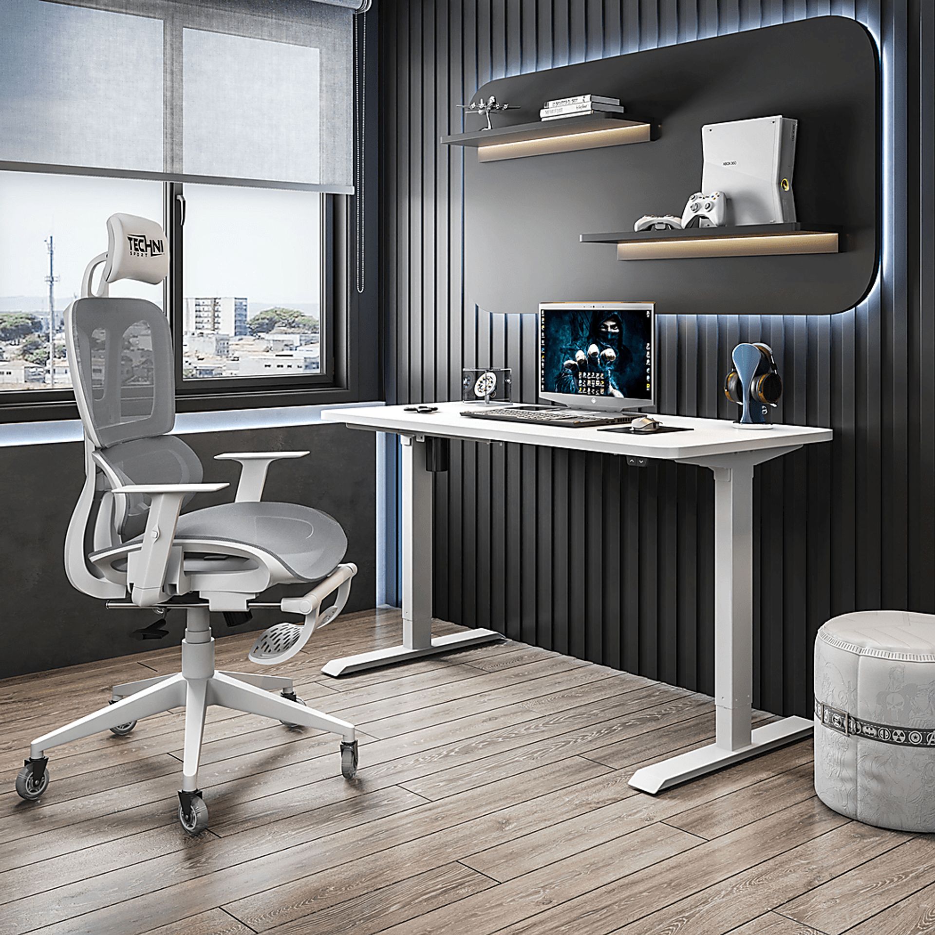 Cozrus Gray/White Gaming Chair - Image 18