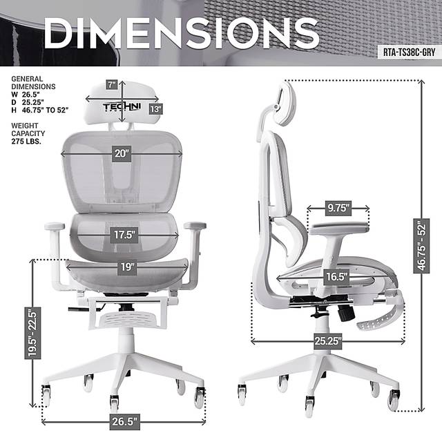 Cozrus Gray/White Gaming Chair - Thumbnail - Image 4