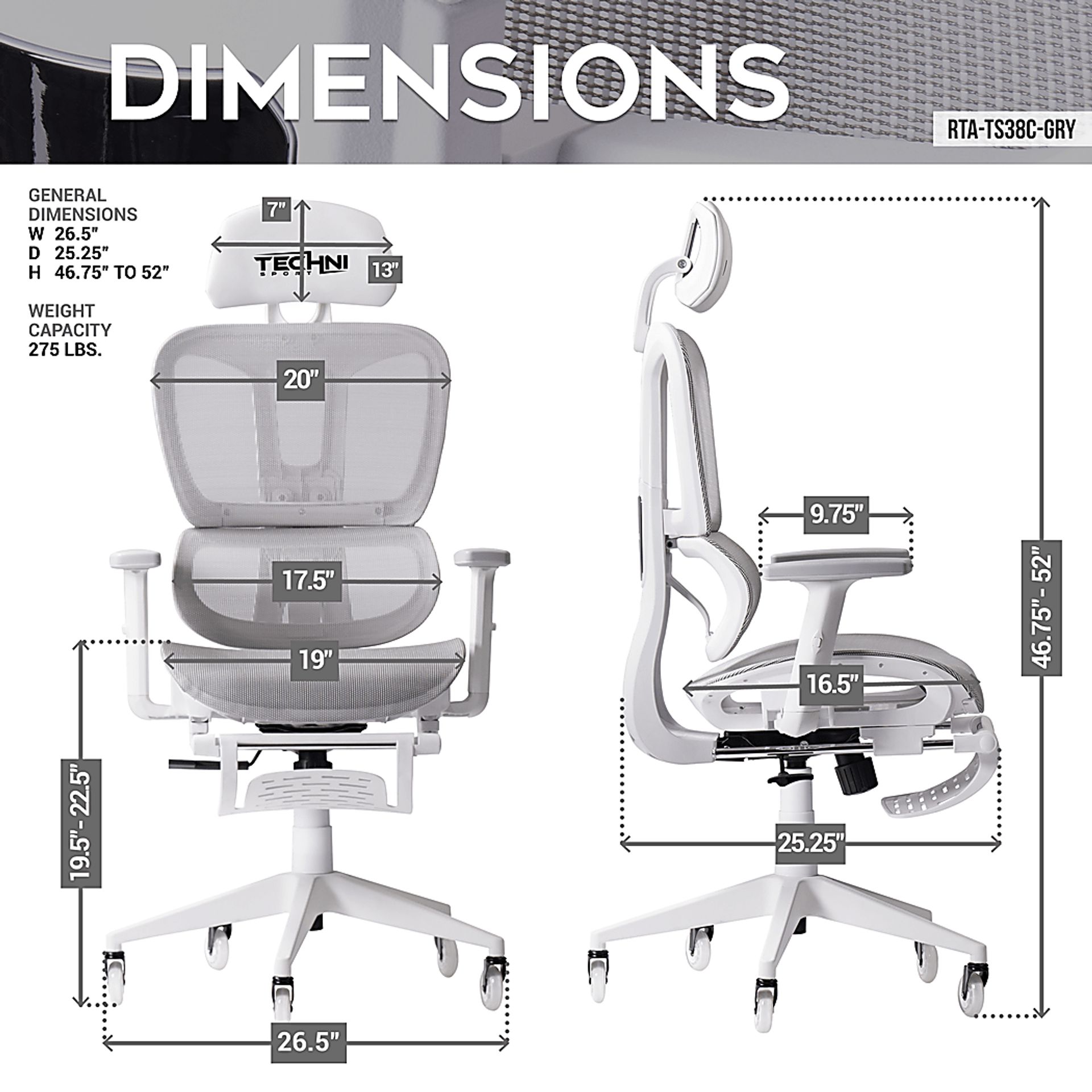 Cozrus Gray/White Gaming Chair - Image 4