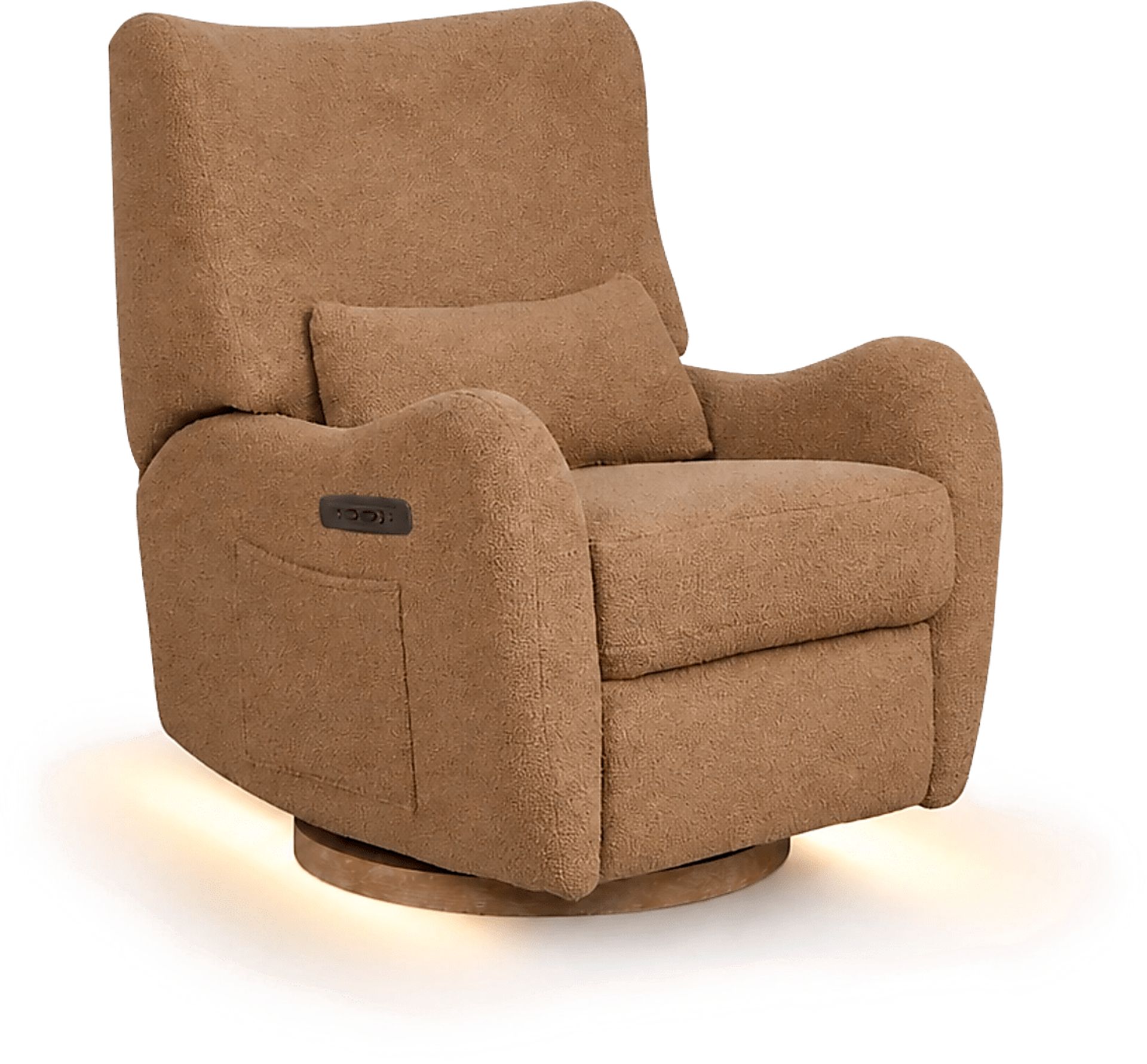 Cozy Bear Brown Power Glider Recliner with Swivel - Image 2