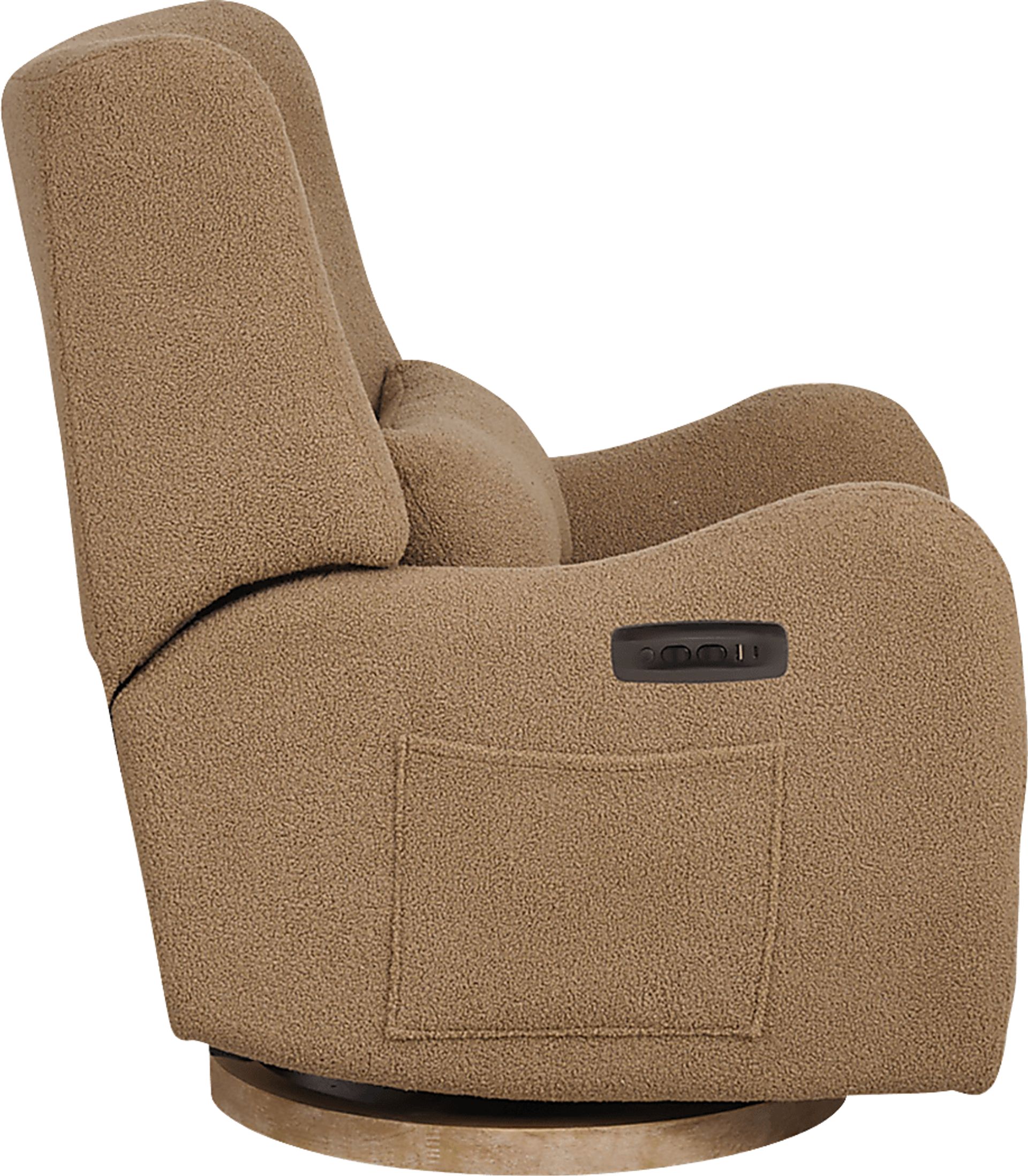 Cozy Bear Brown Power Glider Recliner with Swivel - Image 9