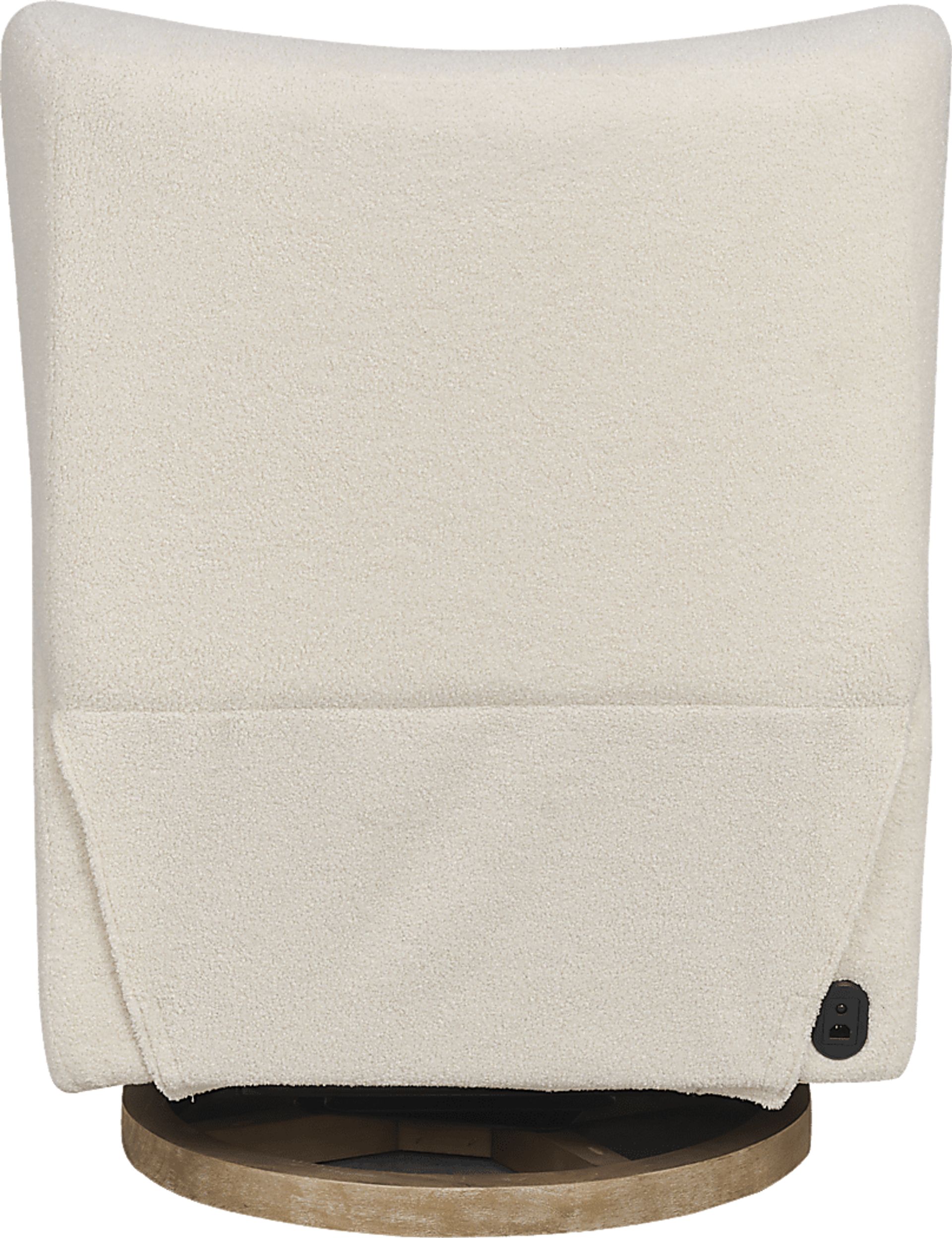Cozy Bear Ivory Power Glider Recliner with Swivel - Image 11