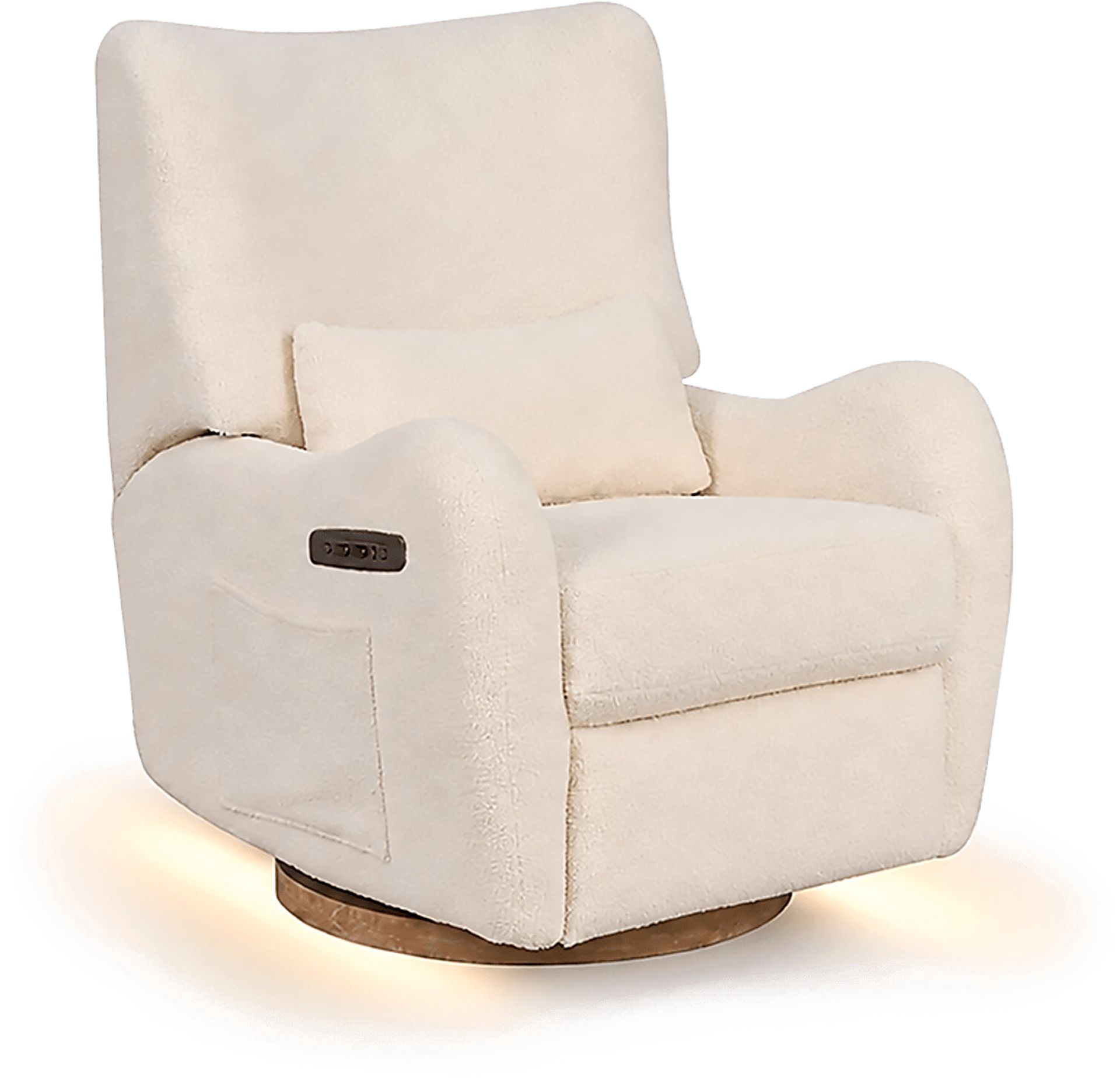 Cozy Bear Ivory Power Glider Recliner with Swivel - Image 2