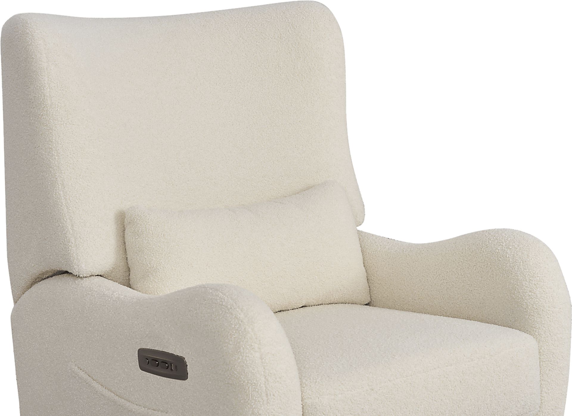 Cozy Bear Ivory Power Glider Recliner with Swivel - Image 3