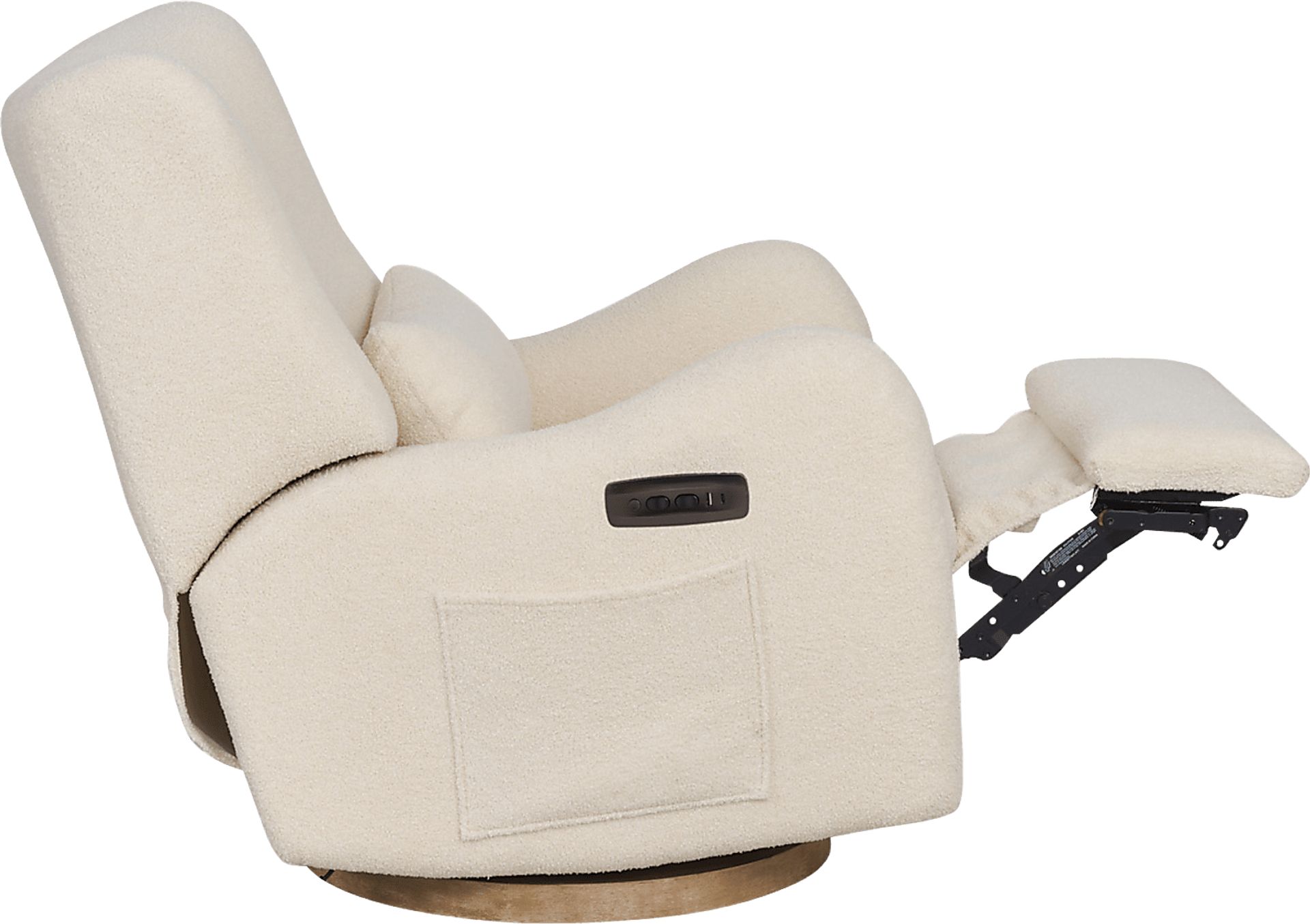 Cozy Bear Ivory Power Glider Recliner with Swivel - Image 9