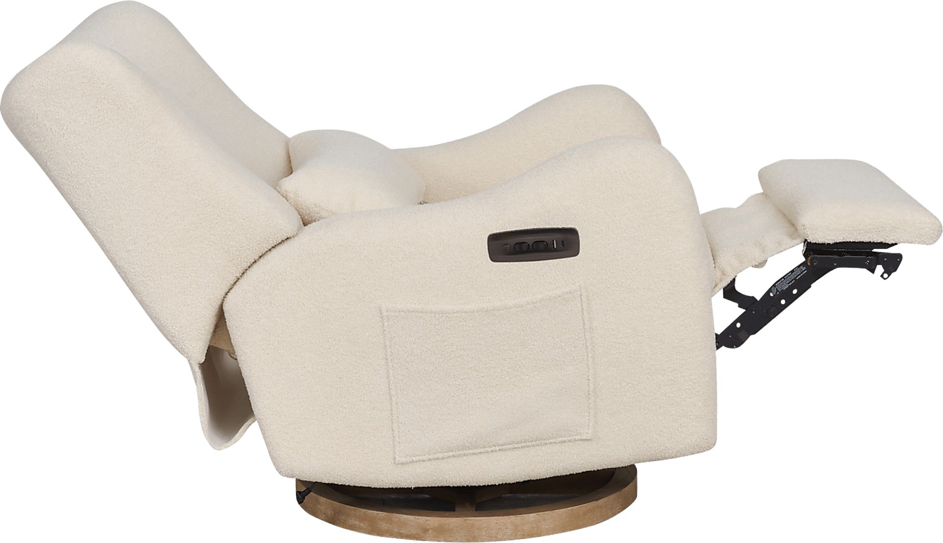 Cozy Bear Ivory Power Glider Recliner with Swivel - Image 10