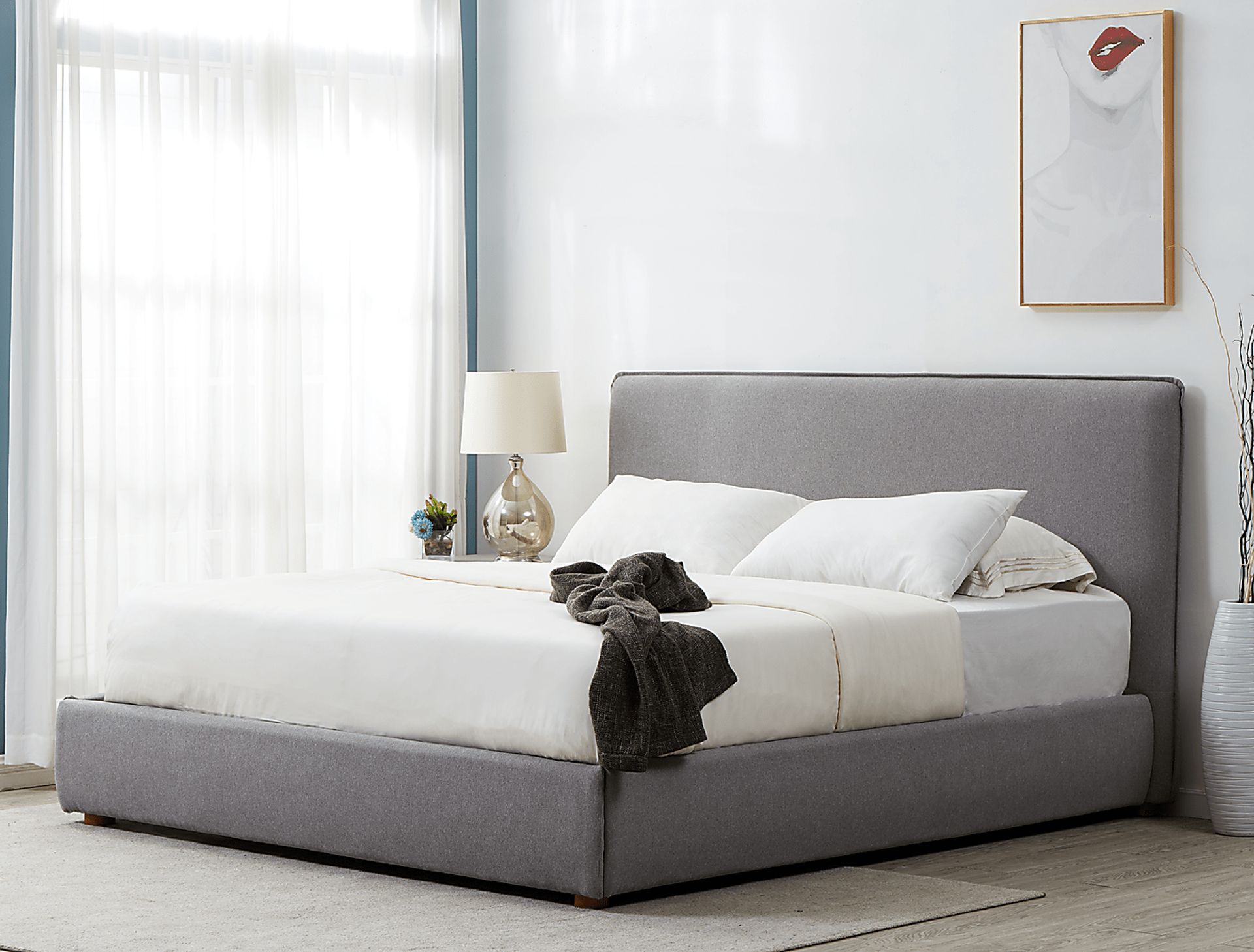 Craan Light Gray Queen Bed - Image 2