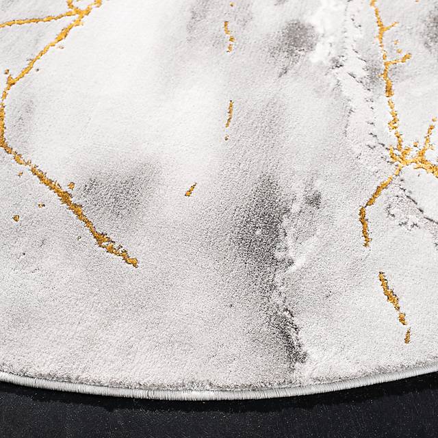 Cracked Marble Gray 8' Round Rug - Thumbnail - Image 2
