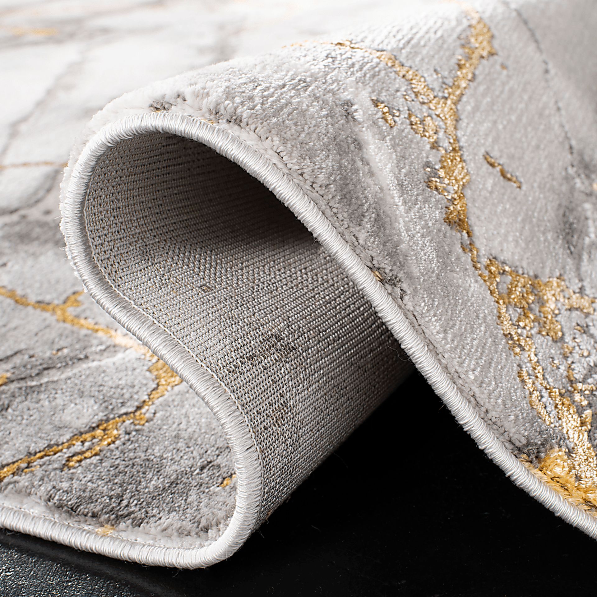 Cracked Marble Gray 8' Round Rug - Image 4