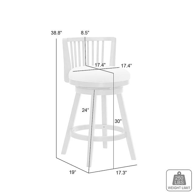 Cragy I White and Beige Barstool - Thumbnail - Image 8