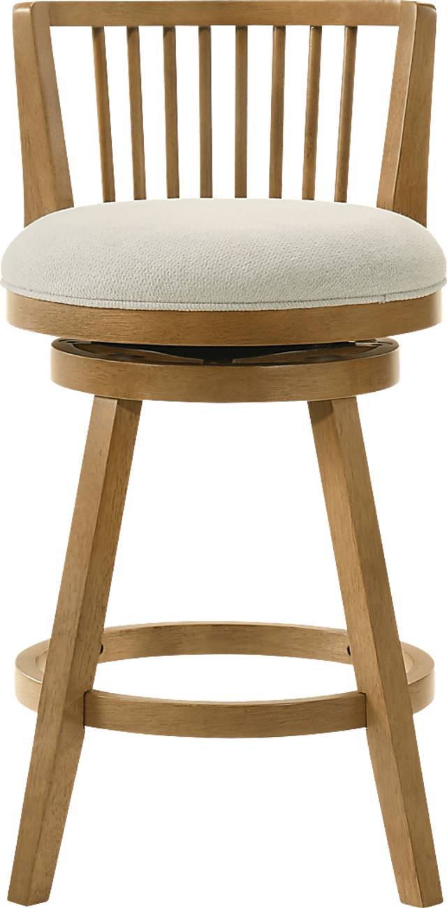 Cragy I White and Beige Counter Height Stool - Thumbnail - Image 4