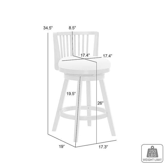 Cragy I White and Beige Counter Height Stool - Thumbnail - Image 8