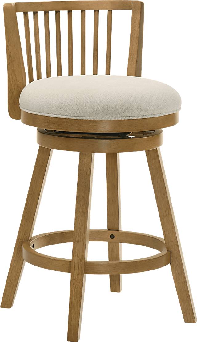 Cragy I White and Beige Counter Height Stool - Thumbnail - Image 1