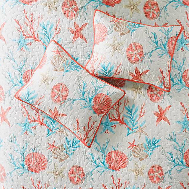 Craigie Coral 6 Pc Full/Queen Coverlet Set - Thumbnail - Image 4