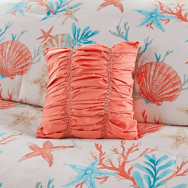 Craigie Coral 7 Pc Queen Comforter Set - Thumbnail - Image 6