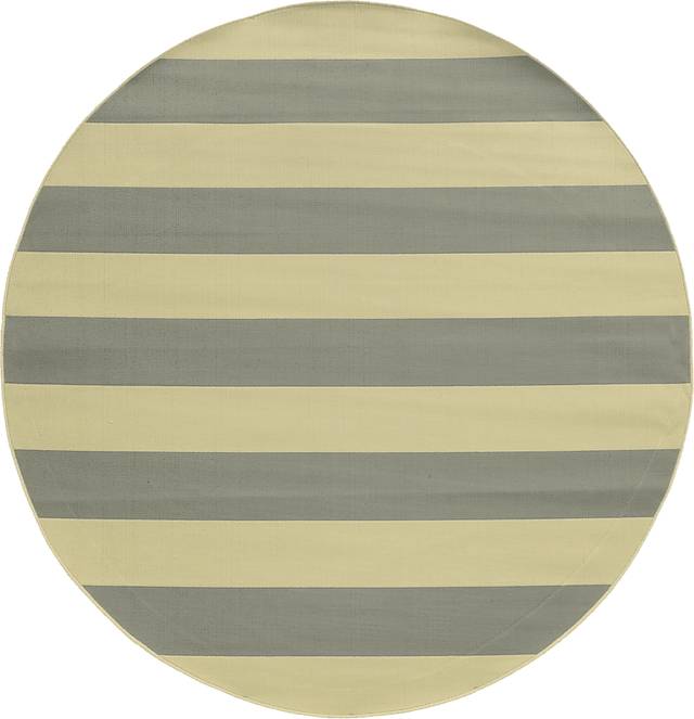 Crane Bay Gray 7'10 Round Indoor/Outdoor Rug - Thumbnail - Image 1