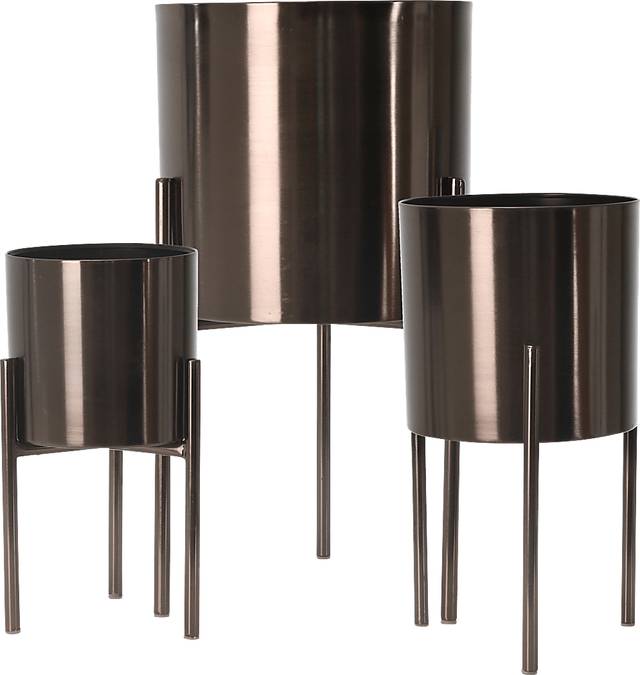 Cranndall Gray Planter, Set of 3 - Thumbnail - Image 1
