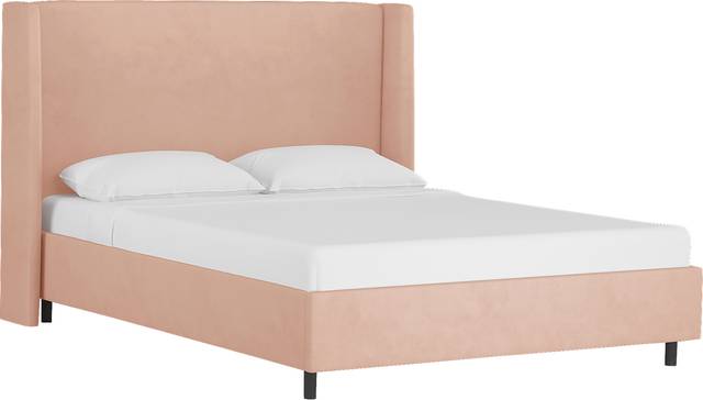 Creamy Hues Pink King Upholstered Bed - Thumbnail - Image 1